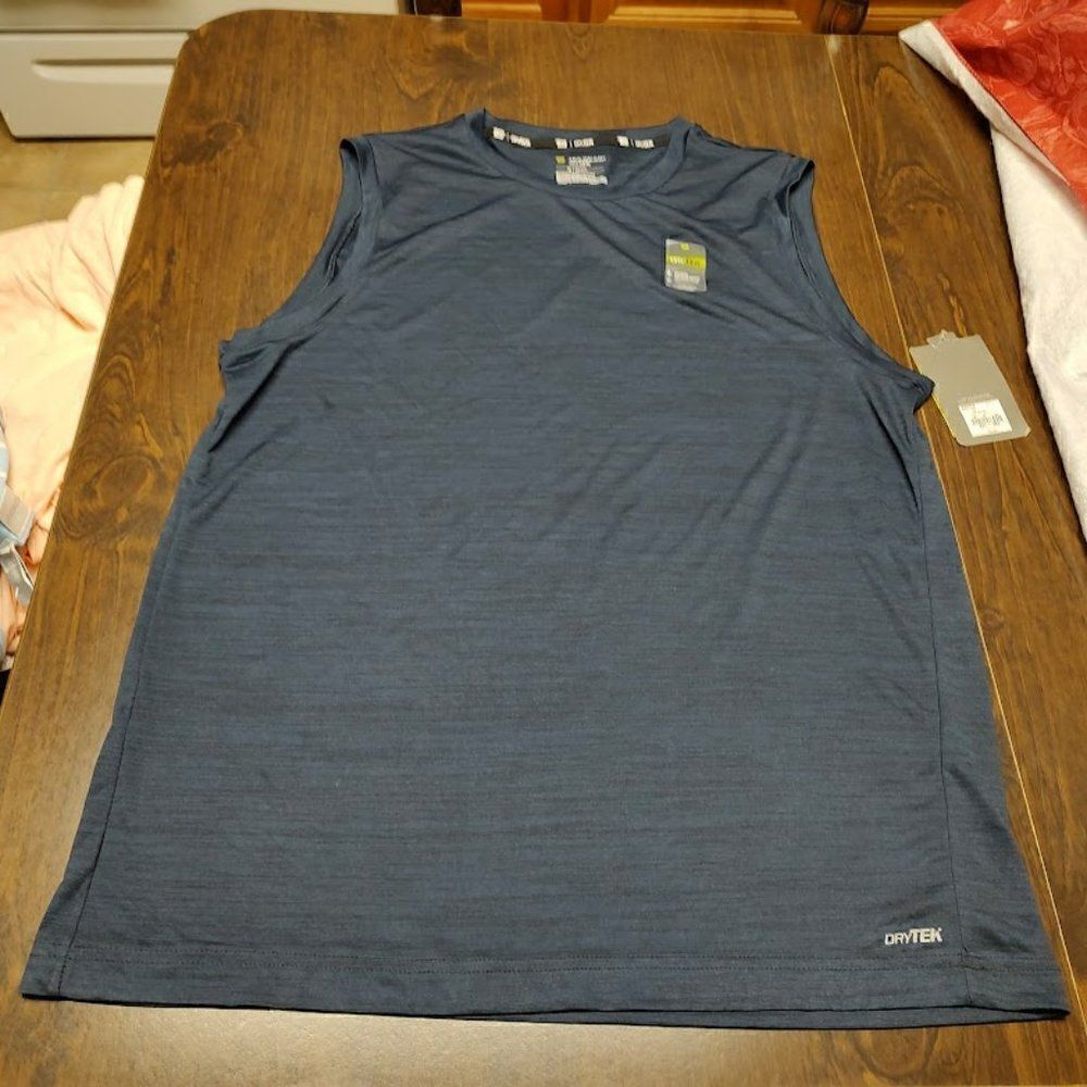 New Tek Gear Dry Tek Blue Black Wicking Tank Top Size Men's M